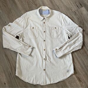 Scotch & Soda Beige Striped Button-Down Shirt